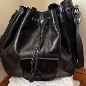 Patricia Nash Black Georgia Drawstring Bag
